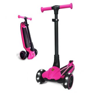 KICK N ROLL LAMBORGHINI FOLDABLE SCOOTER WITH GLOWING DECK AND FLASH WHEEL - PINK