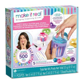 MAKE IT REAL PARTY NAILS GLITTER DESIGN