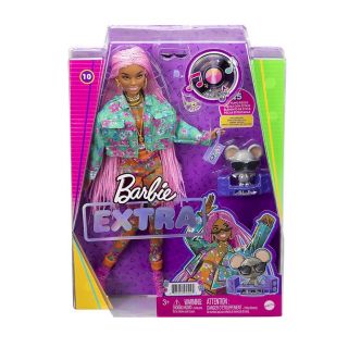 BARBIE EXTRA DOLL & ACCESSORIES WITH LONG PINK BRAIDS