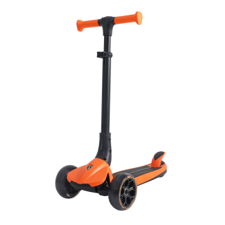 KICK N ROLL FOLDABLE SCOOTER WITH GLOWING DECK AND FLASH WHEEL - ORANGE