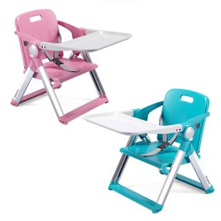 PLAYKIDS PORTABLE BOOSTER DINING CHAIR (PINK / BLUE)