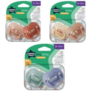 TOMMEE TIPPEE - ANYTIME ORTHODONTIC SOOTHERS (2 PCS) 18 - 36 months