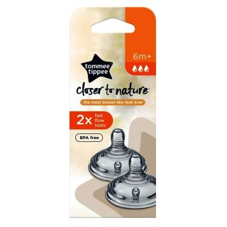 TOMMEE TIPPEE CLOSE TO NATURE 2X FAST FLOW TEAT AL AR