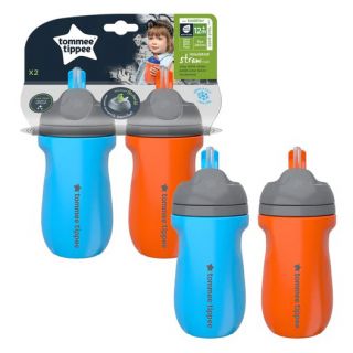 TOMMEE TIPPEE - INSULATED STRAW CUP 260ml (2 PCS) 12months+