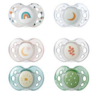 TOMMEE TIPPEE - NIGHTTIME ORTHODONTIC SOOTHERS GLOW IN THE DARK 18 - 36 months