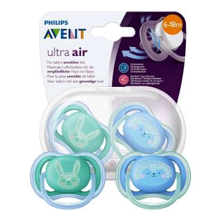 AVENT SOOTHER ULTRA AIR, ANIMAL DESIGN FOR BOYS, 6 - 18 MONTHS