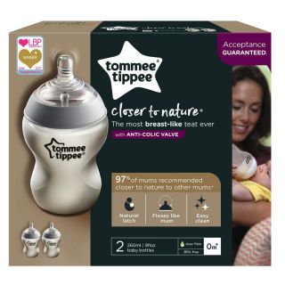 TOMMEE TIPPEE CLOSER TO NATURE 260ML PP BOTTLE 2PCS