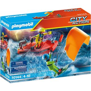 PLAYMOBIL SEA RESCUE KITE SURFER RESCUE WITH SPEED BOAT