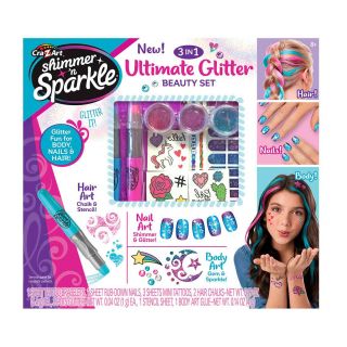 SPARKLING GLITTER TATTOOS AND NAIL