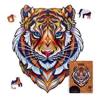 UNIDRAGON FIGURED WOODEN PUZZLE SMALL LOVELY TIGER, 104 PCS