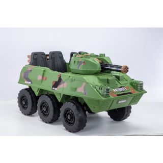 GREEN ARMY TANK 12V, RIDE-ON, BATTERY POWERED