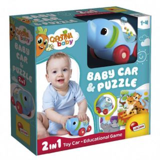 LISCIANI - CAROTINA BABY - CAROTINA BABY ELEPHANT CAR & PUZZLE 2 IN 1