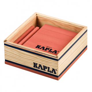 KAPLA 40 SQUARES - 40 COLOURED PLANKS IN A WOODEN CASE - PINK