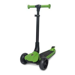 KICK N ROLL FOLDABLE SCOOTER WITH GLOWING DECK AND FLASH WHEEL - GREEN
