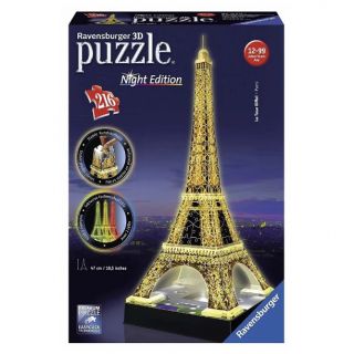 RAVENSBURGER 3D PUZZLE EIFFEL TOWER AT NIGHT