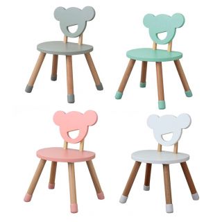 KIDS WOOD CHAIR TEDDY BEAR DESIGN