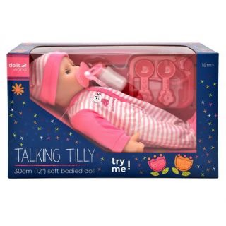 DOLLS WORLD - TALKING TILLY 30CM