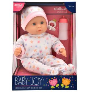 DOLLS WORLD - BABY JOY 38CM (STARS-PINK)